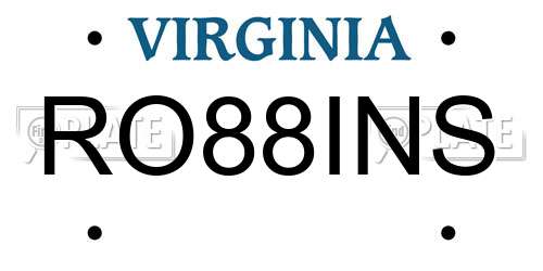 RO88INS Virginia License Plate