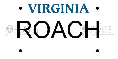 ROACH Virginia License Plate