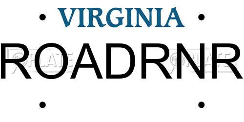 ROADRNR Virginia License Plate