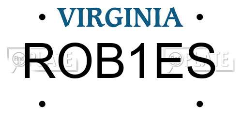 ROB1ES Virginia License Plate