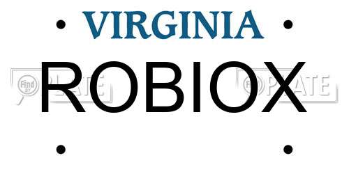 ROBIOX Virginia License Plate