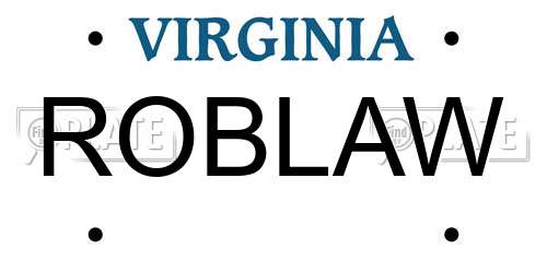 ROBLAW Virginia License Plate