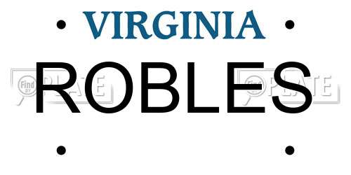 ROBLES Virginia License Plate