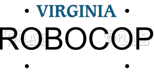 ROBOCOP Virginia License Plate