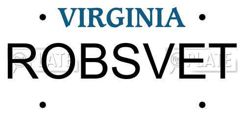 ROBSVET Virginia License Plate