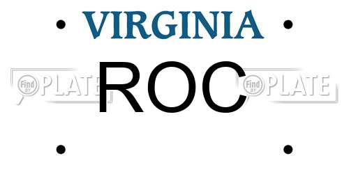 ROC Virginia License Plate