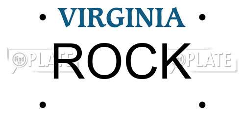 ROCK Virginia License Plate