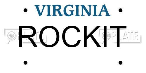 ROCKIT Virginia License Plate