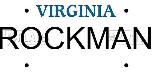 ROCKMAN Virginia License Plate