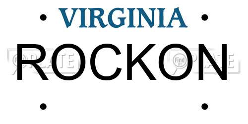 ROCKON Virginia License Plate