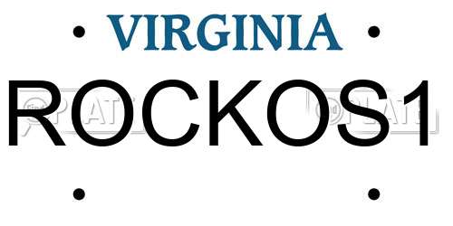 ROCKOS1 Virginia License Plate