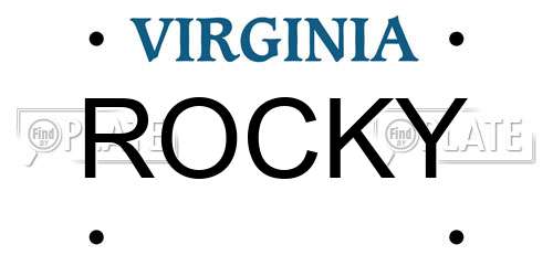 ROCKY Virginia License Plate