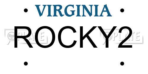 ROCKY2 Virginia License Plate