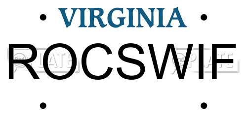 ROCSWIF Virginia License Plate