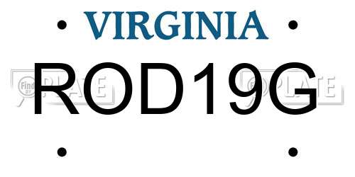 ROD19G Virginia License Plate