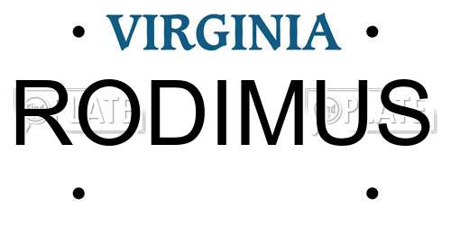 RODIMUS Virginia License Plate