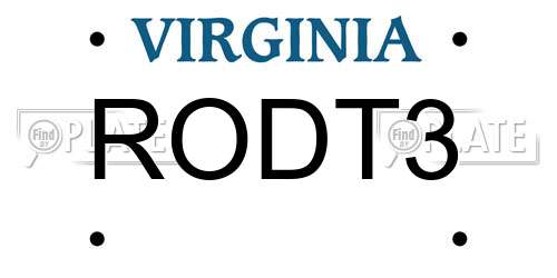 RODT3 Virginia License Plate