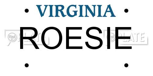 ROESIE Virginia License Plate