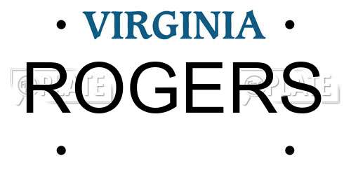 ROGERS Virginia License Plate