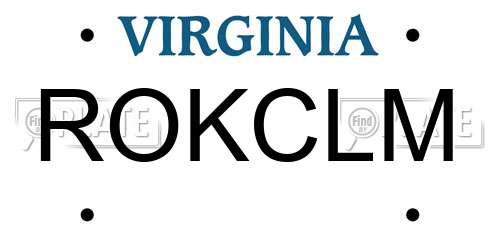 ROKCLM Virginia License Plate