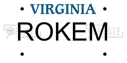 ROKEM Virginia License Plate