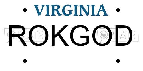 ROKGOD Virginia License Plate