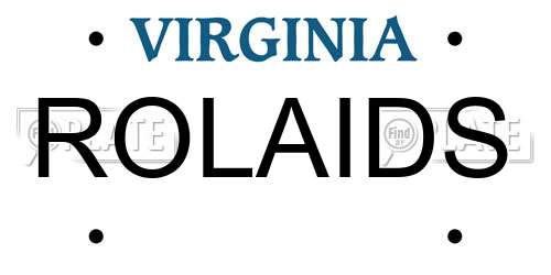 ROLAIDS Virginia License Plate