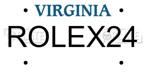 ROLEX24 Virginia License Plate