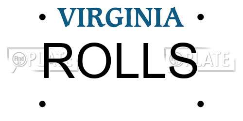 ROLLS Virginia License Plate