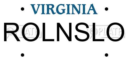 ROLNSLO Virginia License Plate