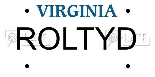 ROLTYD Virginia License Plate