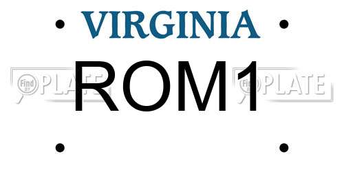 ROM1 Virginia License Plate