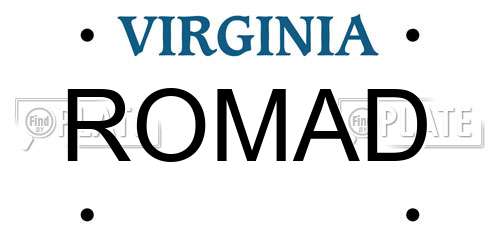 ROMAD Virginia License Plate
