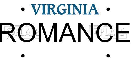 ROMANCE Virginia License Plate