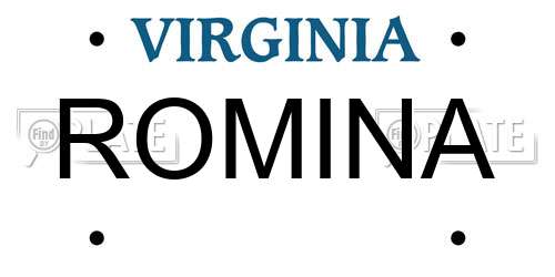 ROMINA Virginia License Plate