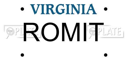 ROMIT Virginia License Plate