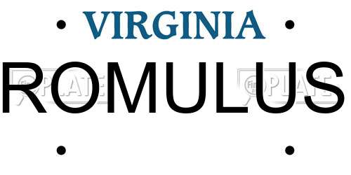 ROMULUS Virginia License Plate