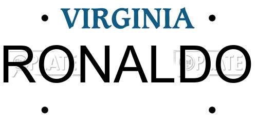 RONALDO Virginia License Plate