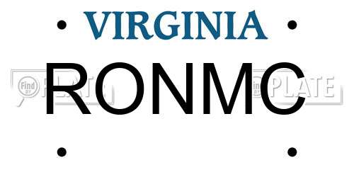 RONMC Virginia License Plate