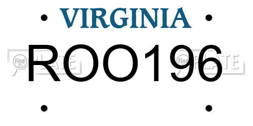 ROO196 Virginia License Plate