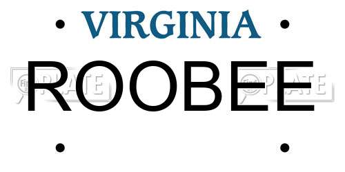 ROOBEE Virginia License Plate