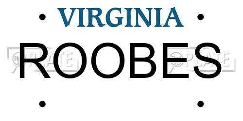 ROOBES Virginia License Plate