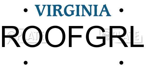 ROOFGRL Virginia License Plate