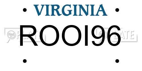 ROOI96 Virginia License Plate