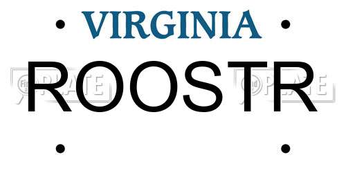 ROOSTR Virginia License Plate