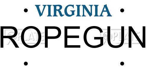 ROPEGUN Virginia License Plate