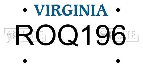 ROQ196 Virginia License Plate