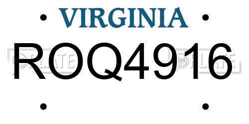 ROQ4916 Virginia License Plate