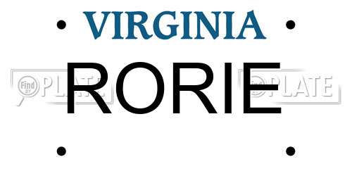 RORIE Virginia License Plate