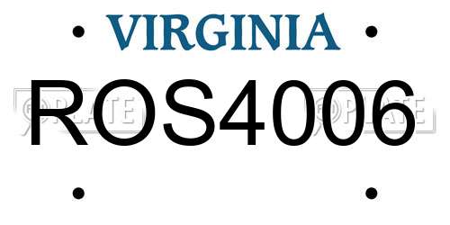 ROS4006 Virginia License Plate